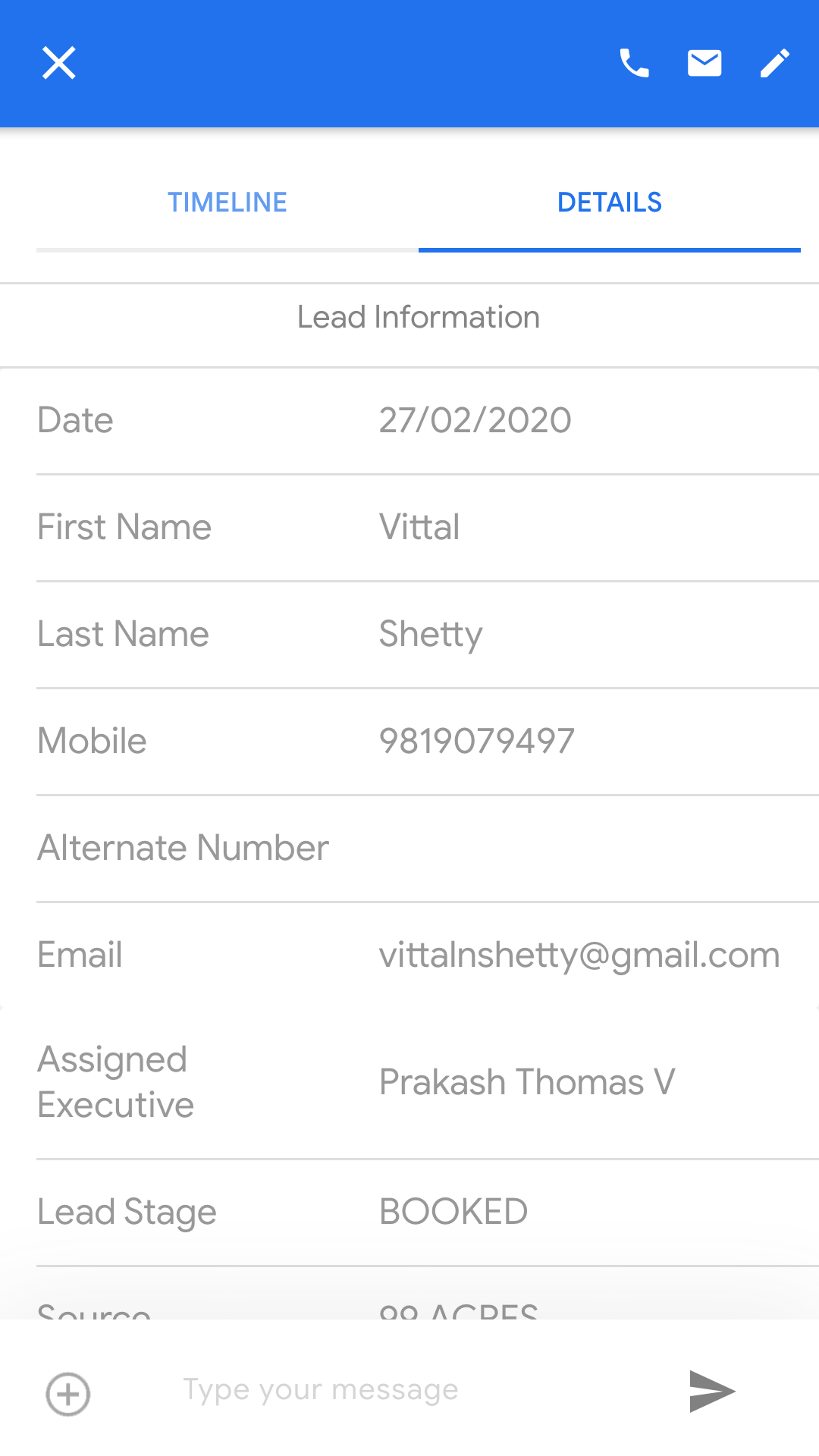Buildesk CRM Mobile Screens Buildesk CRM Mobile Screens