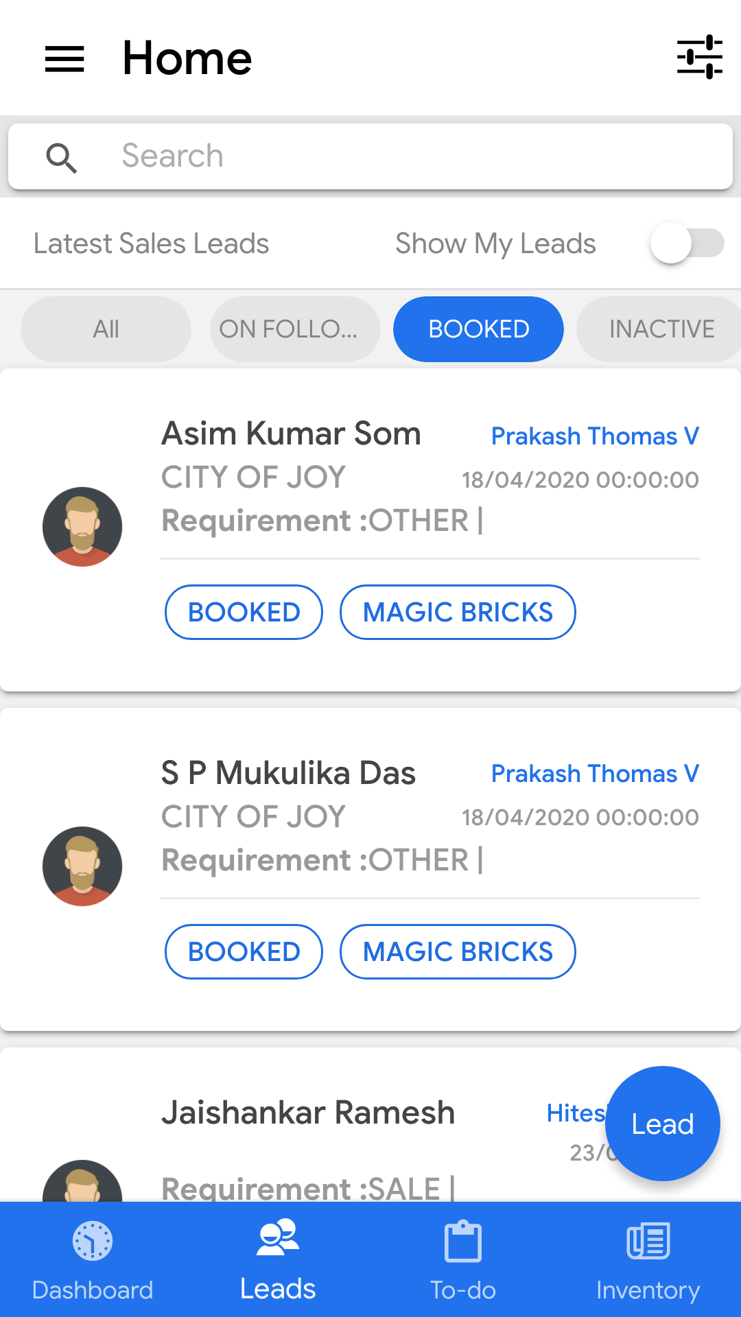 Buildesk CRM Mobile Screens Buildesk CRM Mobile Screens